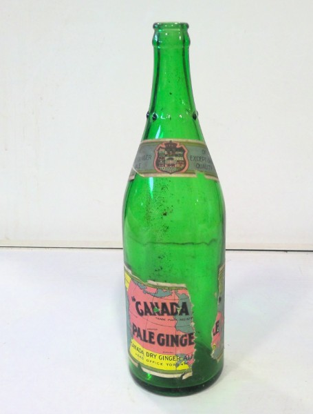 Vintage Canada Dry Pale Ginger Ale 30 Oz. Glass Pop Bottle for sale