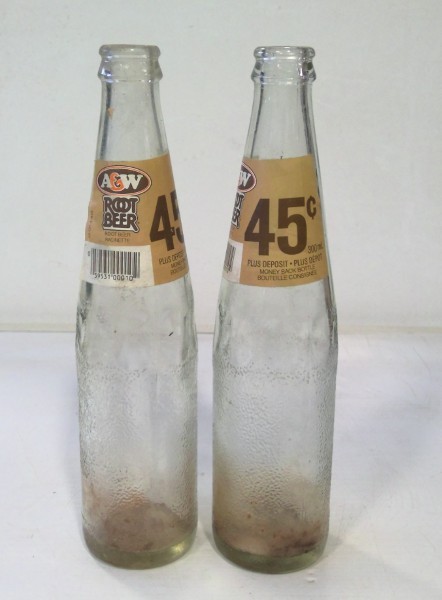 Vintage A&W Root Beer 300ML 45 cent Deposit Bottles (Pair) for sale