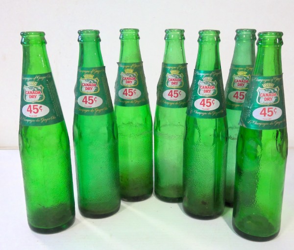 Vintage Canada Dry 45 Cent Deposit Glass Bottles 300Ml. for sale