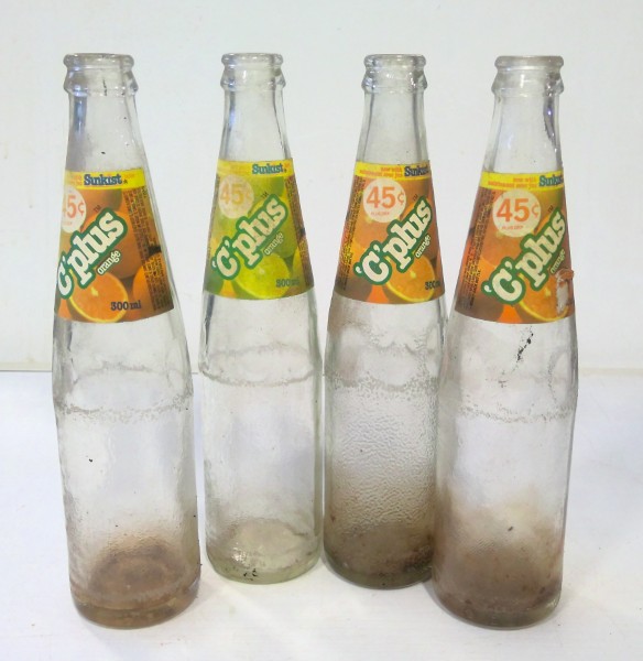 Vintage C' Plus Orange 45 Cent Deposit Glass Bottles 300Ml. for sale