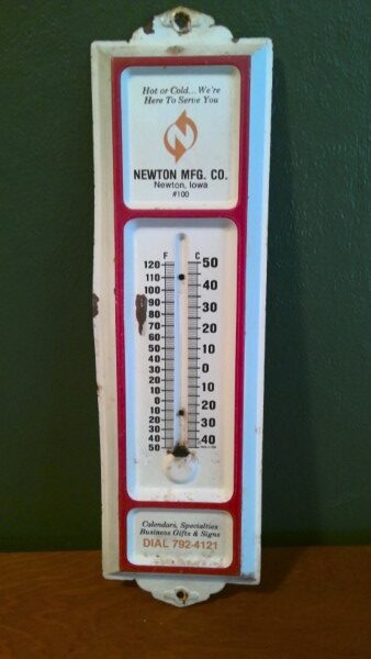 Vintage Newton Mfg Co. Newton Iowa Advertising Thermometer for sale