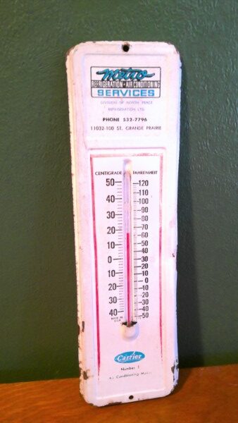 Vintage Metro Services Advertising Thermometer Grande Prairie Alberta for sale