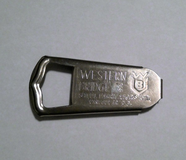 Vintage Western Bridge & Steel Fabricators Vancouver B.C. Bottle Opener for sale