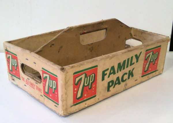 Vintage Cardboard 7up Family Size Bottle Carrier - Rare. for sale