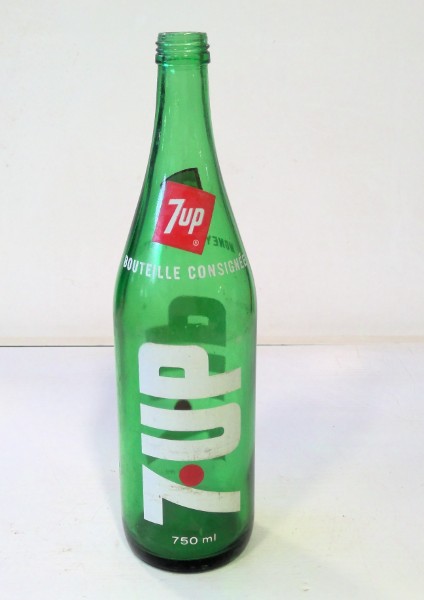 Vintage 7up 750Ml. Green Glass Bottle for sale