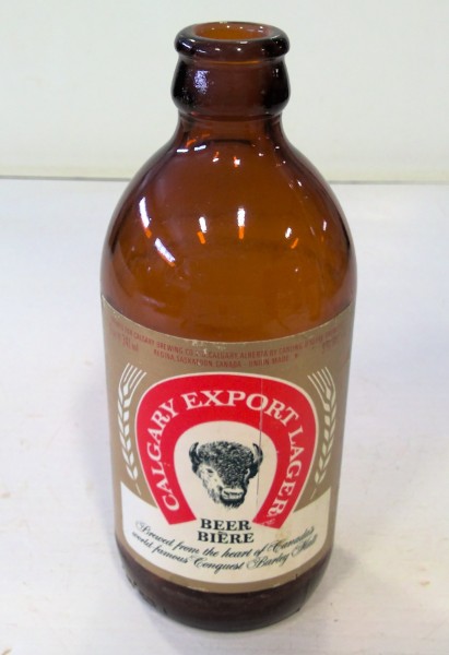 Vintage Calgary Export Lager 341Ml. Stubby Bottle Gold Label for sale