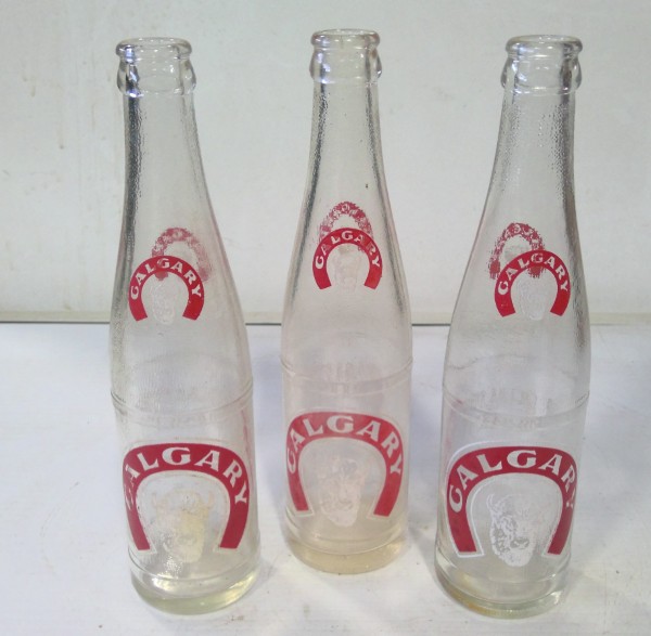 Vintage Calgary Brewing Co. Beer Bison Buffalo Horseshoe Design 10 Fl. oz Clear for sale