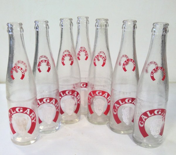 Vintage Calgary Brewing Co. Beer Bison Buffalo Horseshoe Design 10 Fl. oz Clear for sale