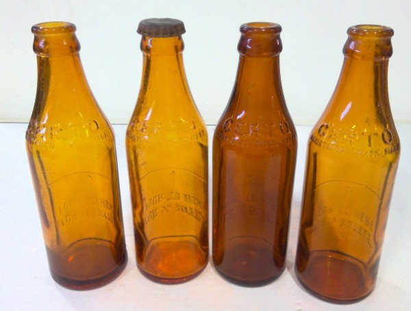 Lot of 4 Vintage Brown Glass Certo Bottles for sale