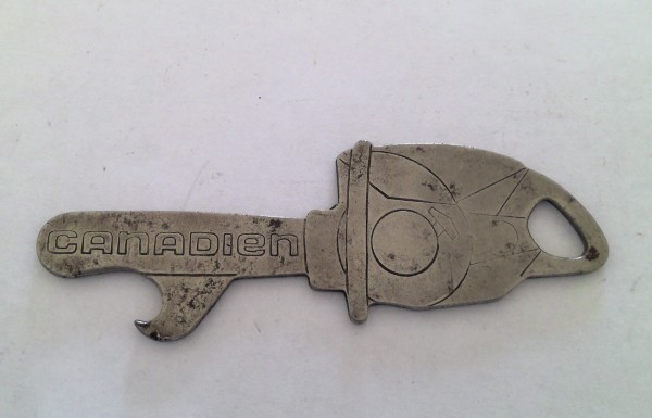 Vintage Canadien Chainsaws Advertising Bottle Opener. for sale