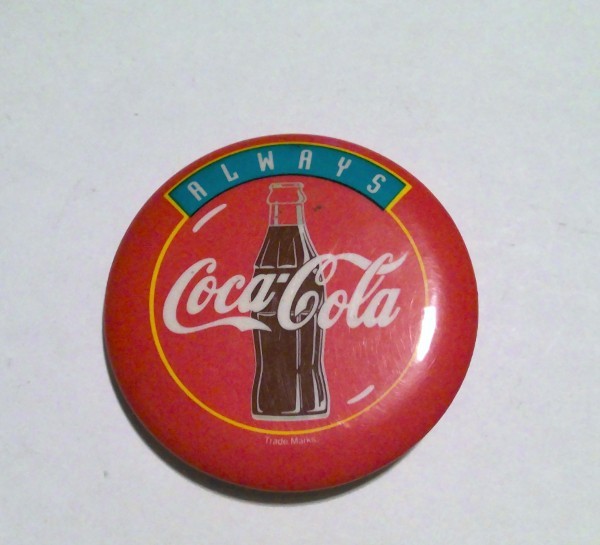 Vintage Always Coca-Cola 2-1/4” Pinback Pin for sale