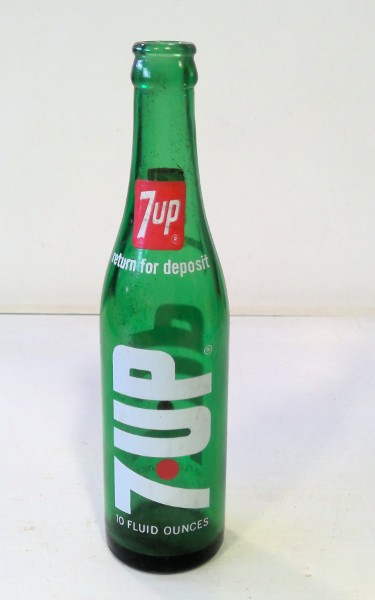 Vintage 7up Glass 10 Oz. Bottle "Money Back Bottle" for sale