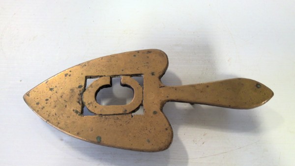 Vintage Solid Brass Trivet Spade for sale