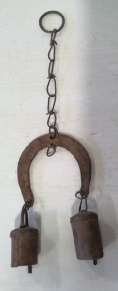 Vintage Horseshoe and Bells Steel Wind Chime for sale
