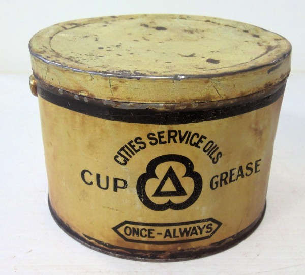 Vintage Cities Service Oils Cup Grease Tin / Can for sale