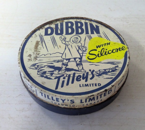 Vintage Tilley's Limited Dubbin Water Proofing Tin - Eskimo Motif. for sale