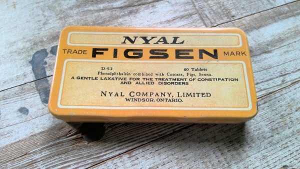Vintage Nyal Figsen Windsor Ontario - Laxative Tin for sale