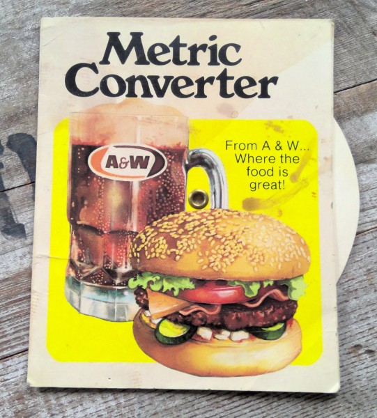 Vintage A & W Cardboard Metric Converter - Advertising for sale
