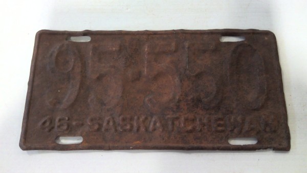 Vintage 1946 Saskatchewan License Plate for sale