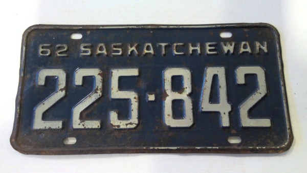Vintage 1962 Saskatchewan License Plate for sale