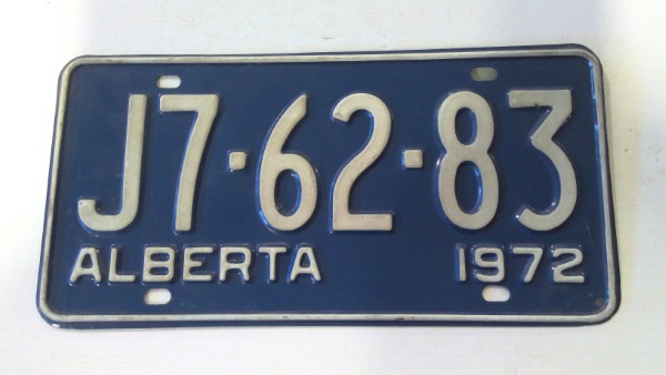 Vintage 1972 Alberta License Plate for sale