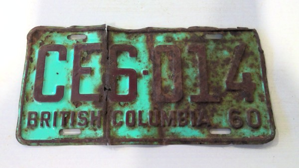 Vintage 1960 British Columbia License Plate for sale