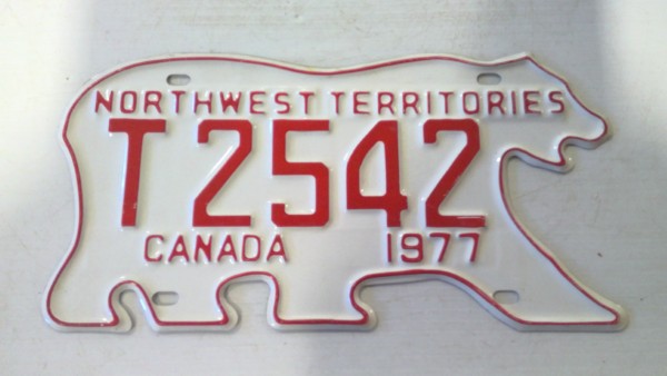 Vintage 1977 North West Territories License Plate for sale