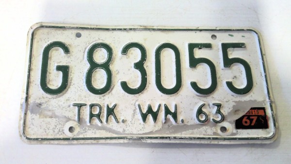 Vintage 1963 Washington State Truck License Plate for sale