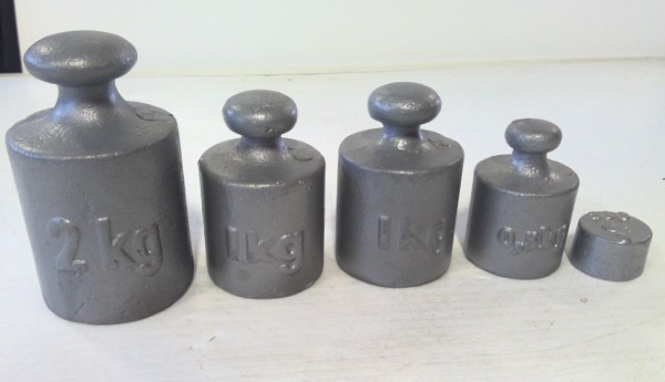 Lot of Antique Cast Iron Scale KG Weights in Great Condition for sale