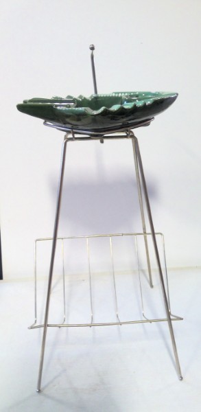 Vintage Retro Beauce Canada Ashtray on Wire Record Stand. for sale