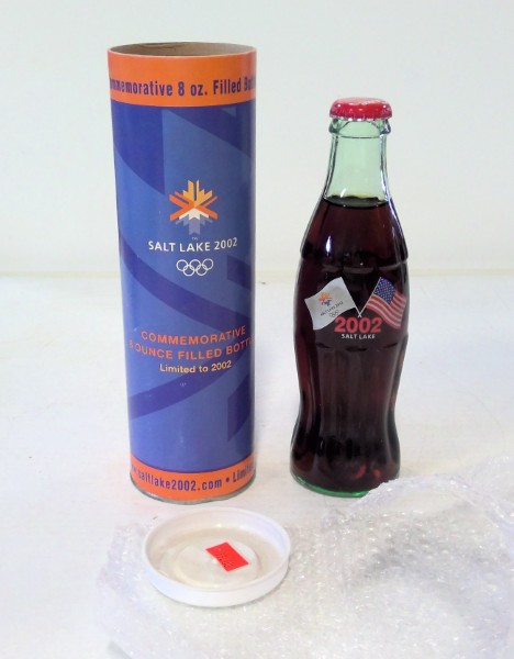 Coca-Cola Winter Olympics Salt Lake City 2002 Commemorative Filled Bottle for sale